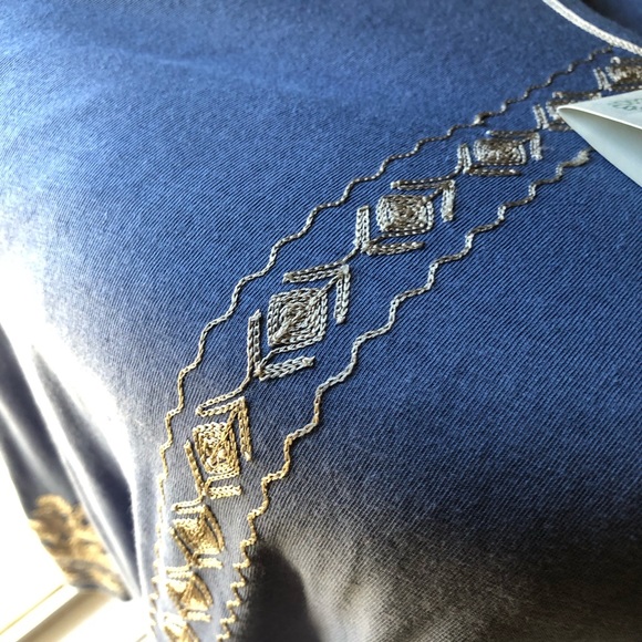 NWT Top Sigrid Olsen Long Sleeve Embroidered - Picture 3 of 7